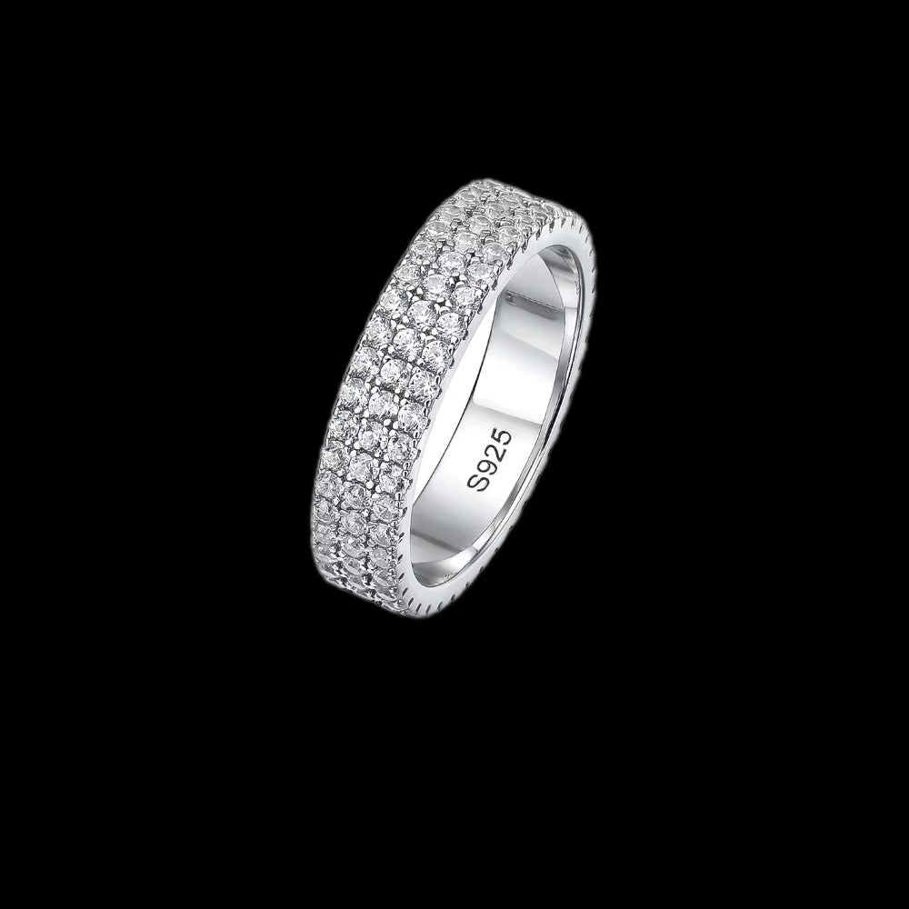 Gelati's Diamond Eternity "Soulbound" Ring In 925 Sterling Silver & 18k Vermeil Gold