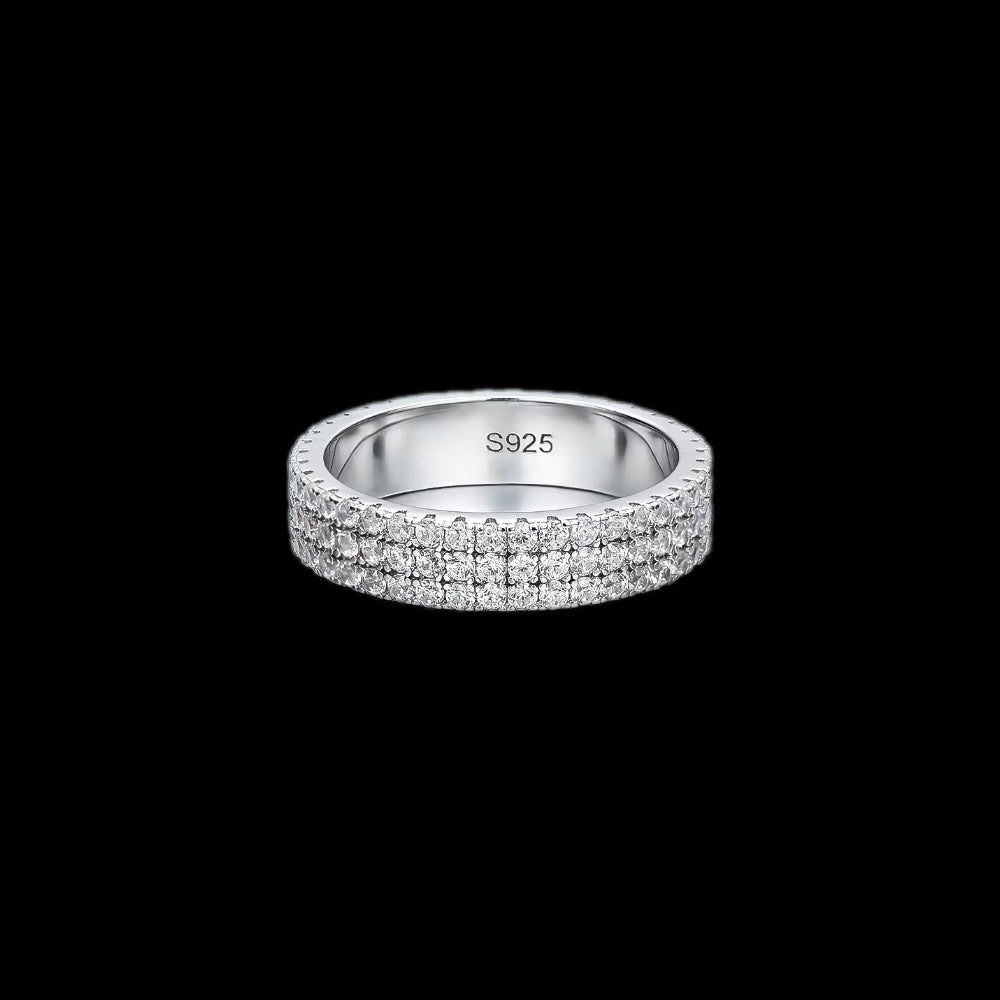 Gelati's Diamond Eternity "Soulbound" Ring In 925 Sterling Silver & 18k Vermeil Gold