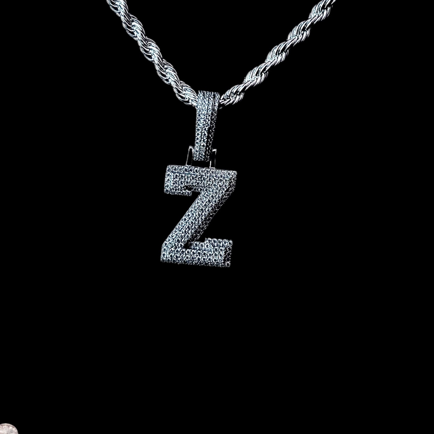 Gelati's Custom Roman Diamond Letter Pendant - Micro Pave & Triple Solid Back Layer + Free 925 Silver Chain