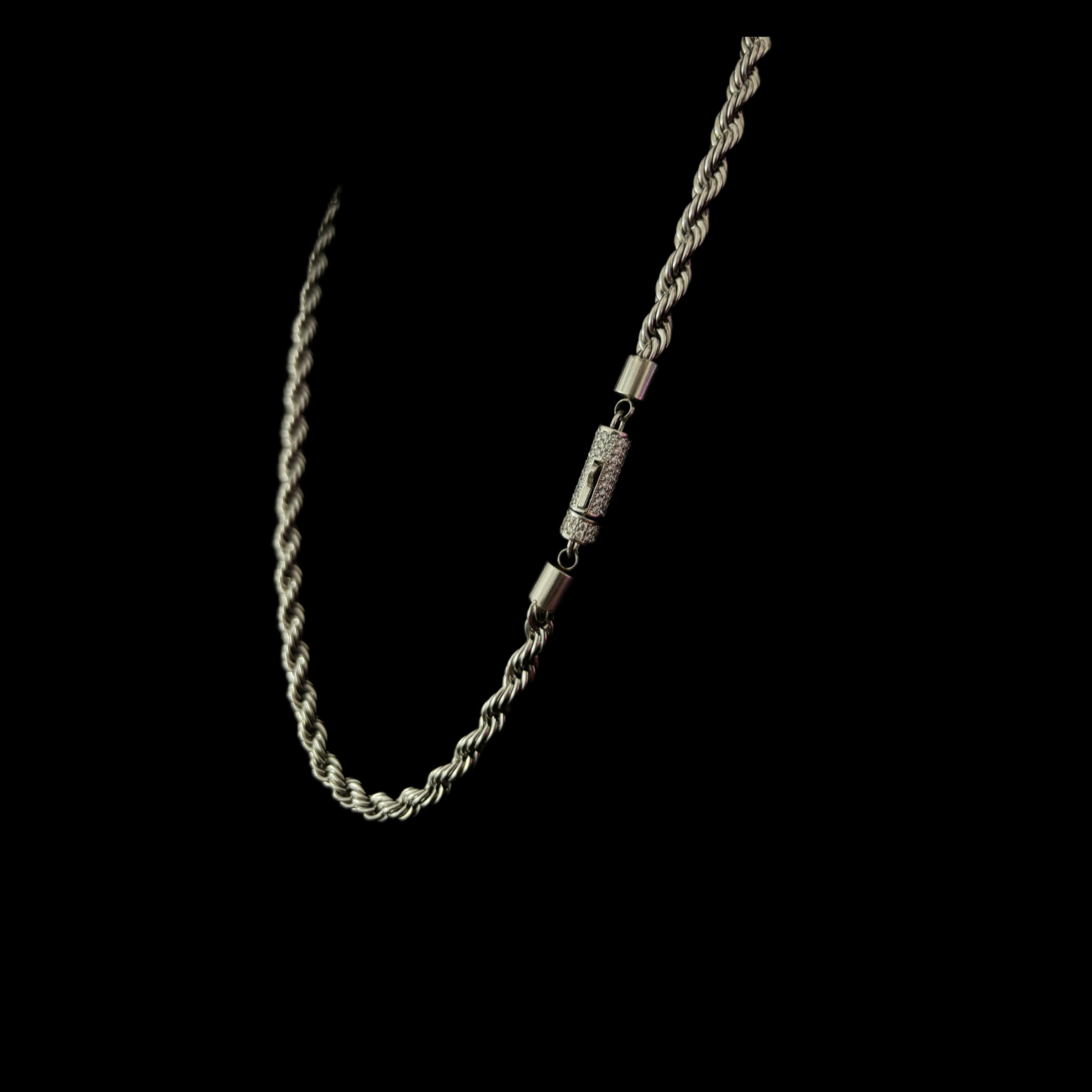Gelati's Diamond Clasp Titanium Rope Chain with 18k Vermeil Inserts