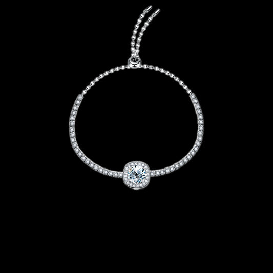 Gelati's Resizable VVS1 Moissanite Diamond Square Cut Tennis Bracelet in 925 Sterling Silver