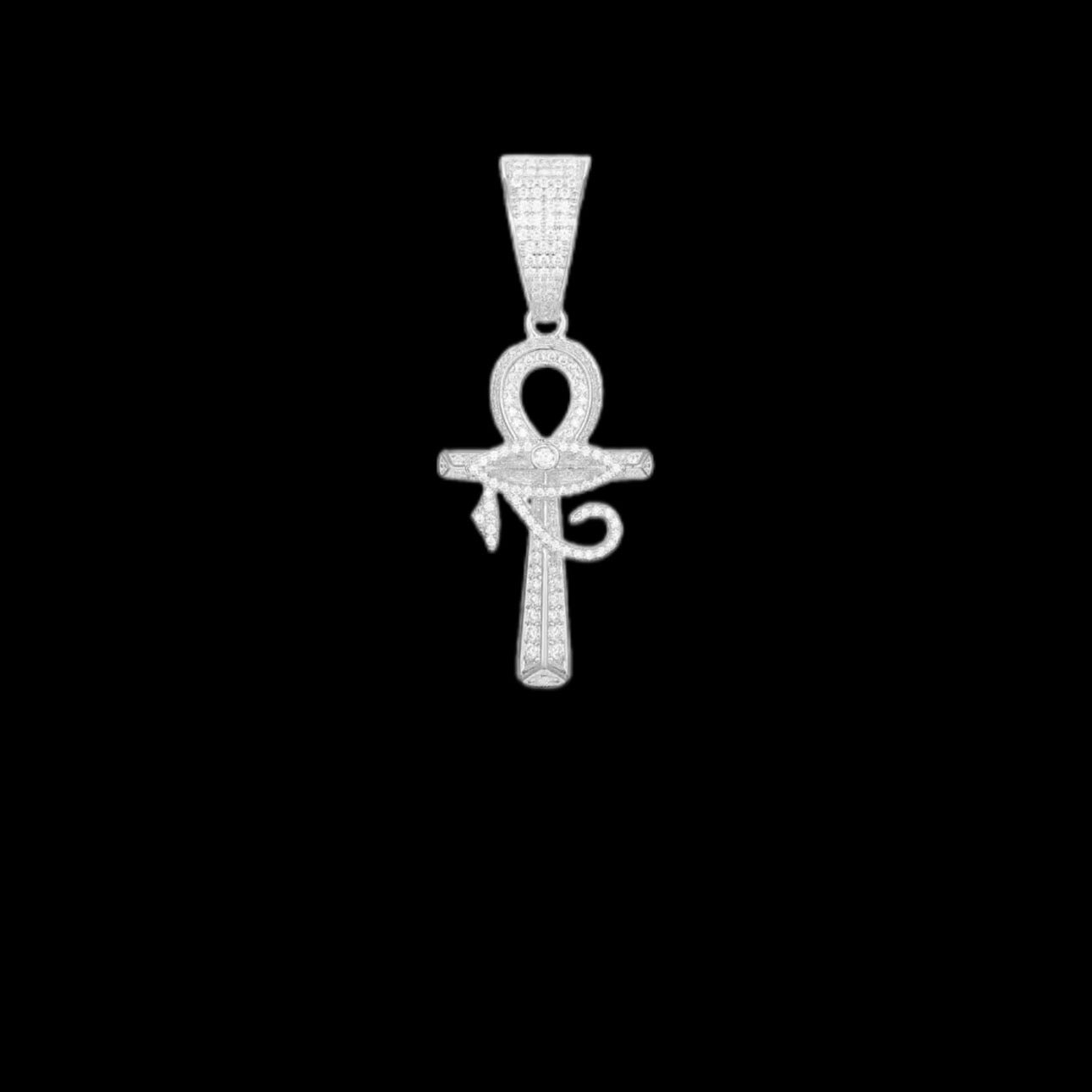 Gelati's Ankh-Cross Diamond Pendant in solid 925 sterling silver & vvs1 Moissanite Diamonds