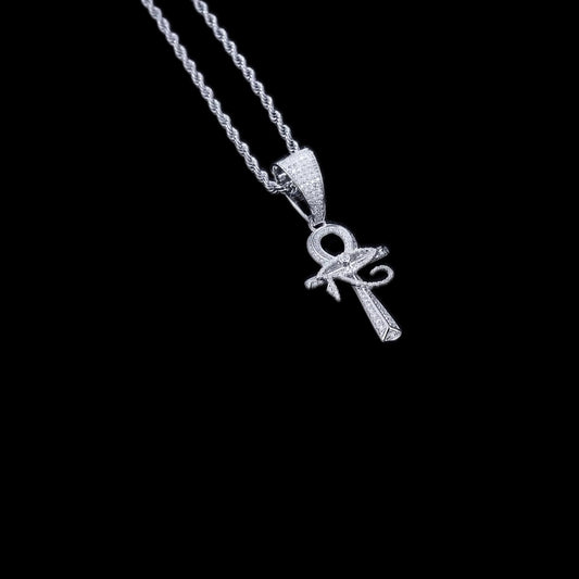 Gelati's Ankh-Cross Diamond Pendant in solid 925 sterling silver & vvs1 Moissanite Diamonds