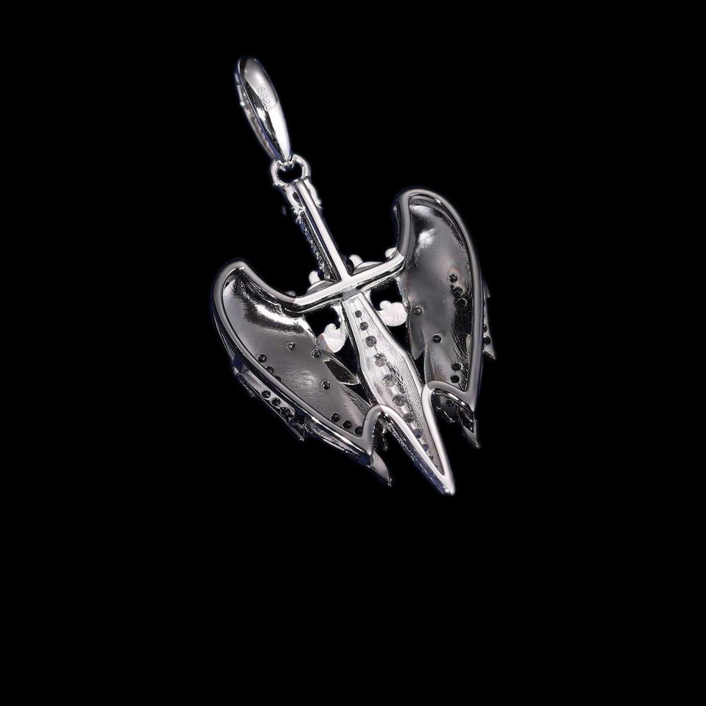 Gelati's Bespoke "Dark Angel" Diamond Pendant in 925 Sterling Silver & VVS1 Moissanite Diamonds