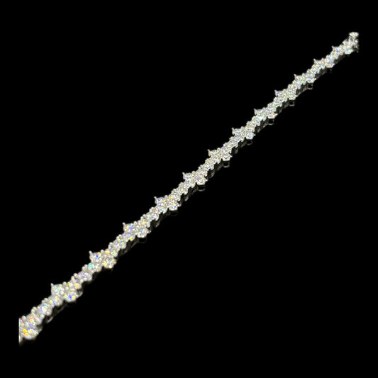 Gelati's Diamond Cross Link Tennis Bracelet with 18k Vermeil Gold Inserts