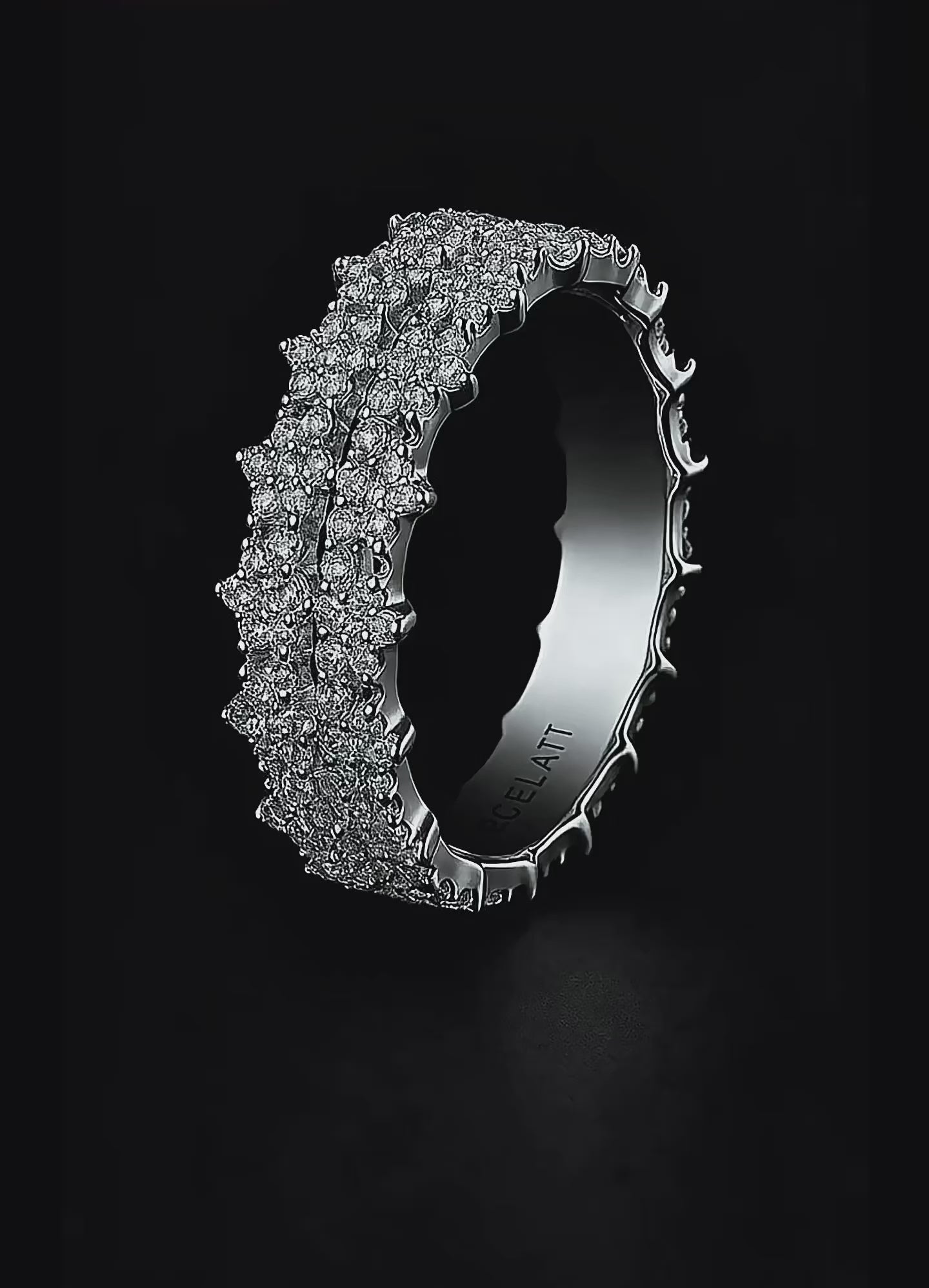 Gelati's Pentagram 3CT VVS1 Diamond Ring In Solid 925 Silver & 18k Vermeil Gold Inlay