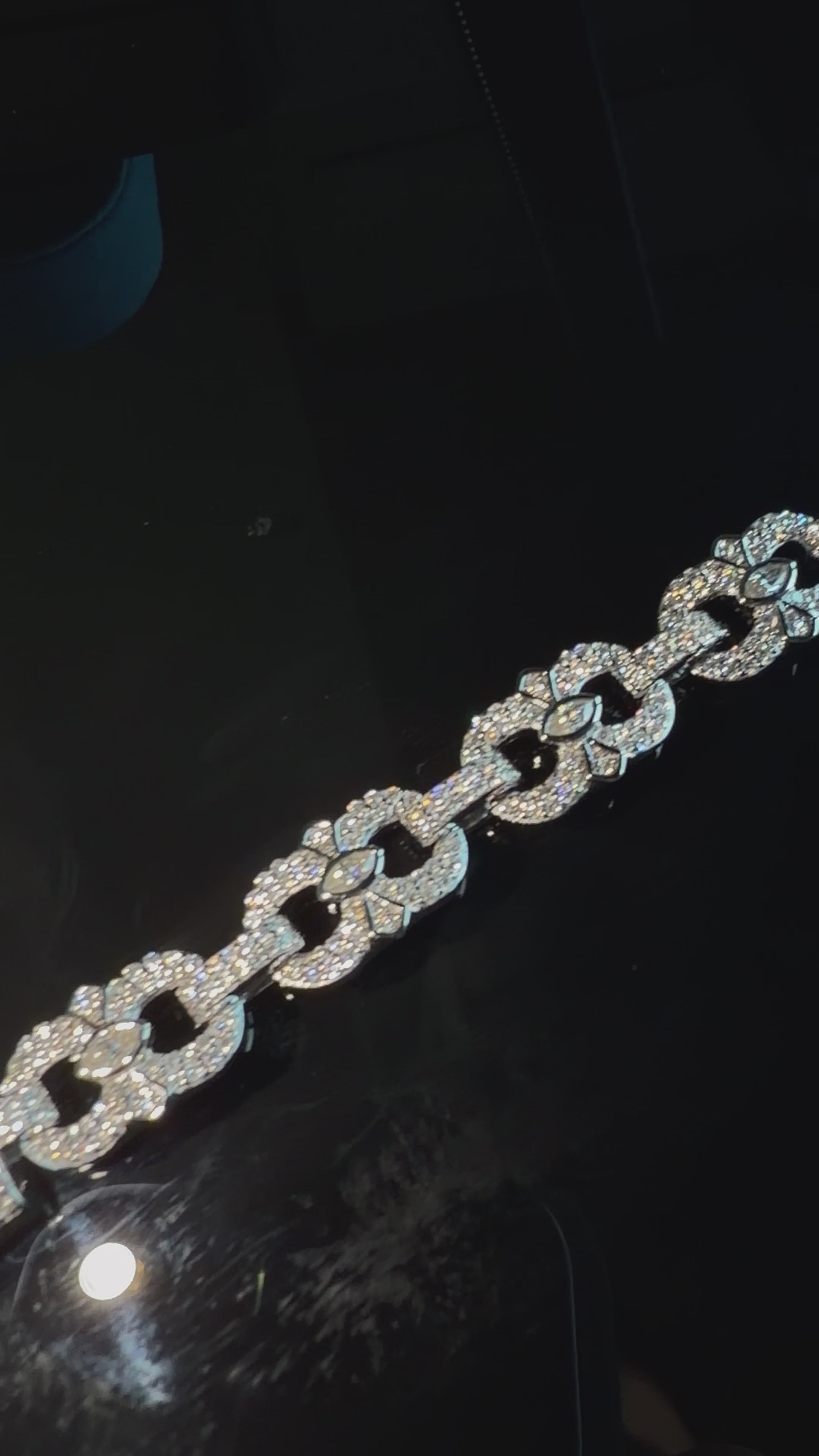 Gelati's Infinity Link & Marquise Cut Hybrid VVS1 Diamond Bracelet in solid 925 Sterling Silver & 18k Vermeil Gold Inlay